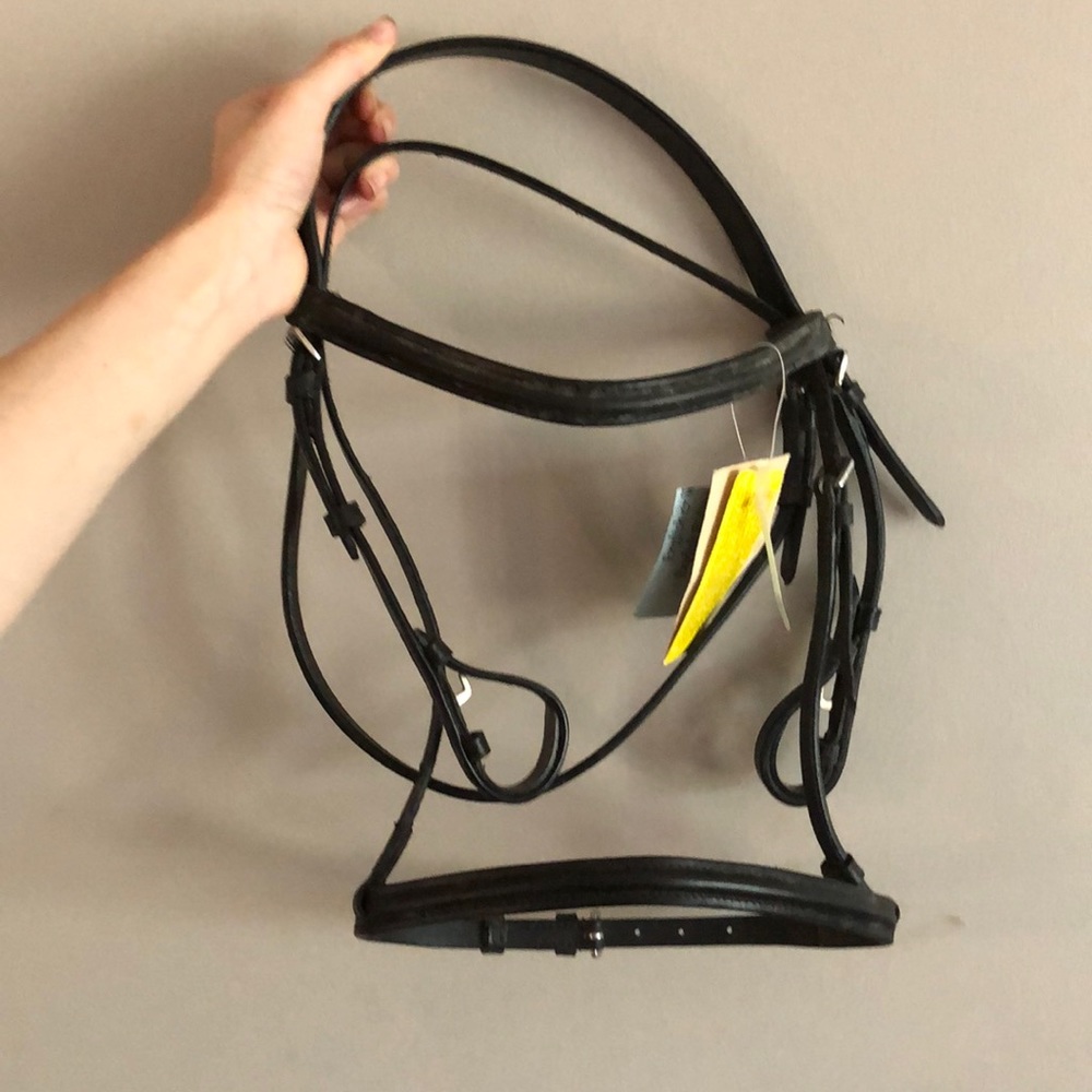 New JD Silver Fox leather snaffle pony bridle